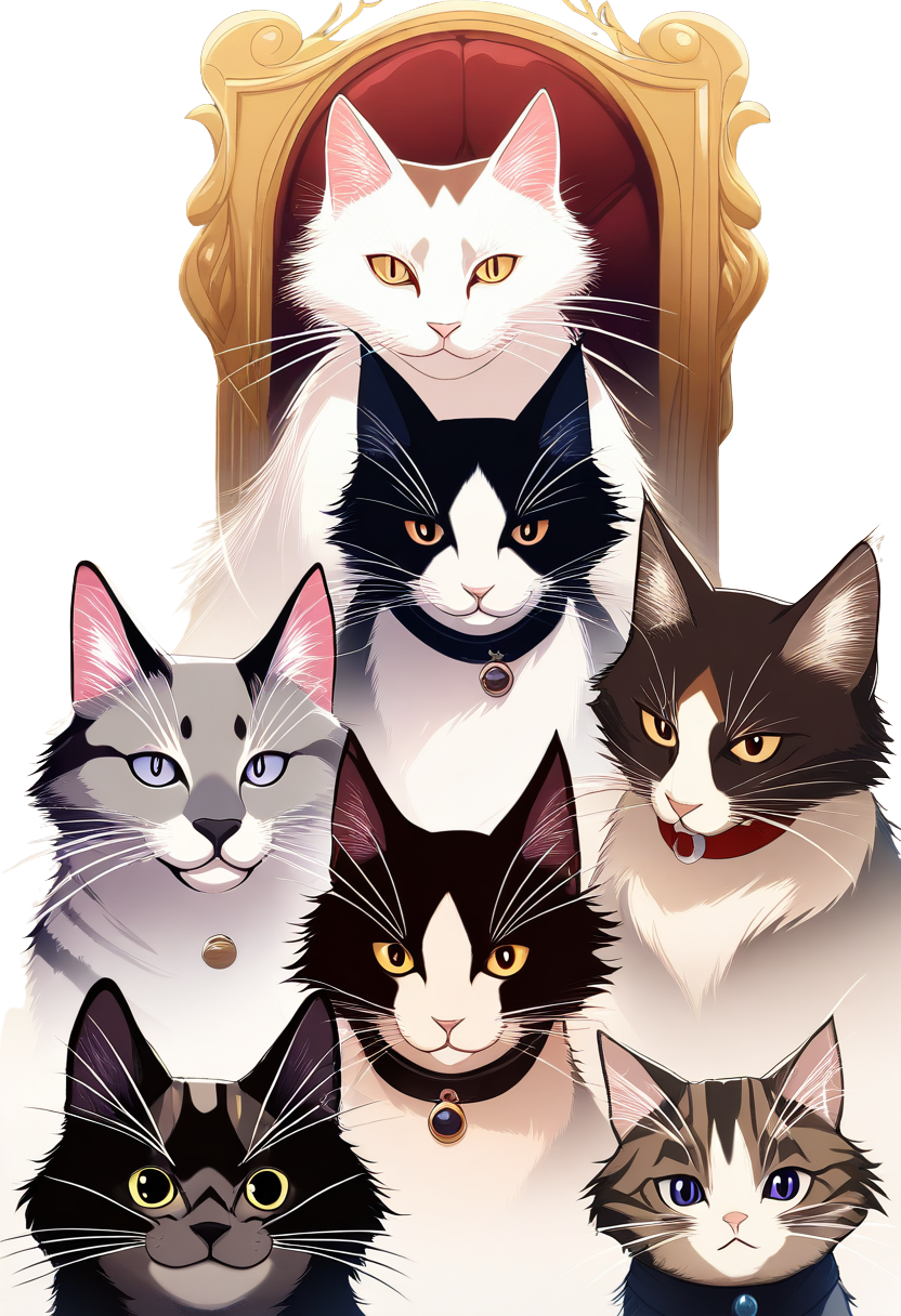 Warrior cats, catboy, black cat ears and long black tail, yellow eyes, dark messy hair, leather vest with clan symbol, arm wraps, pants, bare feet, stalking pose